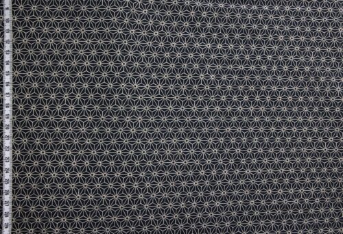 Japanese fabric Asanoha ecru on a blue grey background