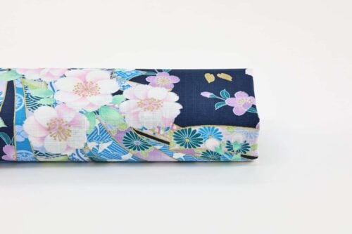 Japanese fabric Sakura Noshi on blue background