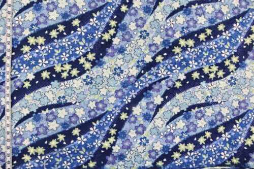 Japanese jacquard Fabric Sakura and Noshi blue