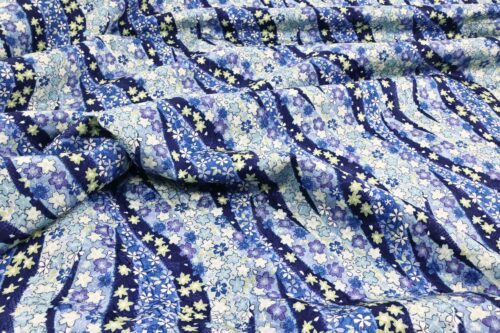 Japanese jacquard Fabric Sakura and Noshi blue