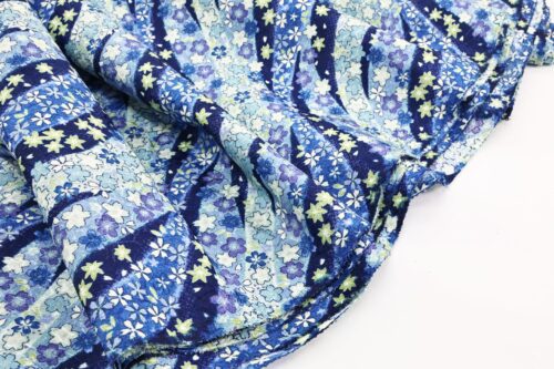 Japanese jacquard Fabric Sakura and Noshi blue
