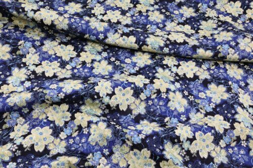 Japanese jacquard fabric blue Sakura Kanoko
