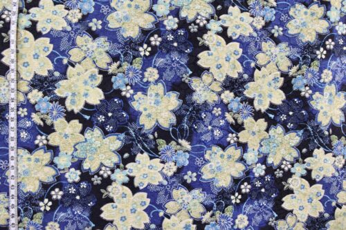Japanese jacquard fabric blue Sakura Kanoko