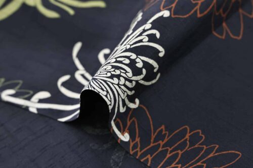 Japanese fabric Kiku in sparkle blue background