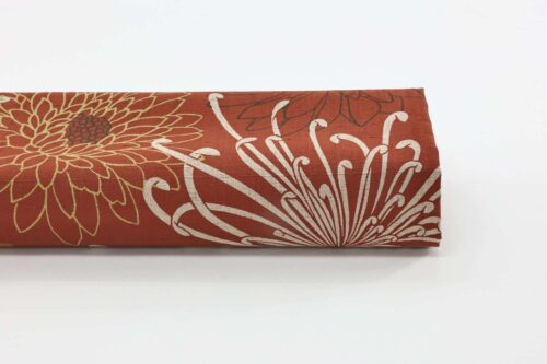 Japanese fabric Kiku in sparkle orange background