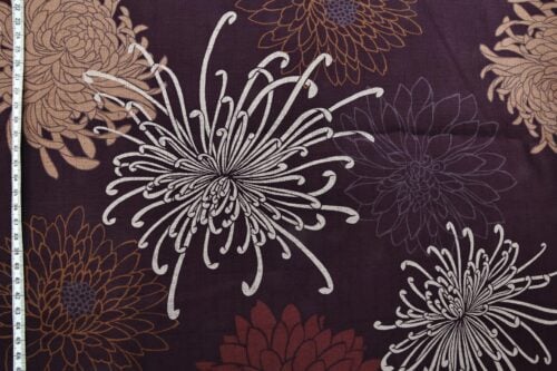 Japanese fabric Kiku in sparkle purple background