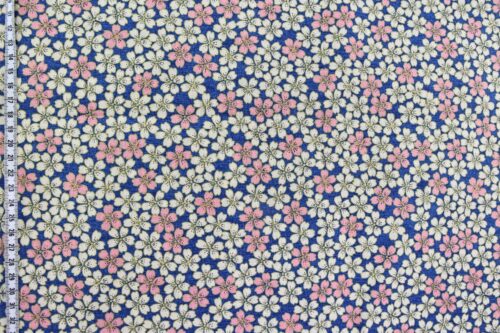Japanese fabric small Sakura on blue