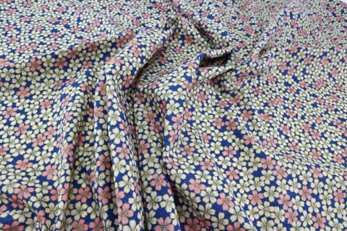 Japanese fabric small Sakura on blue