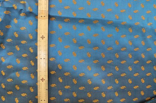 Brocade fabric with small flowers in bronze color