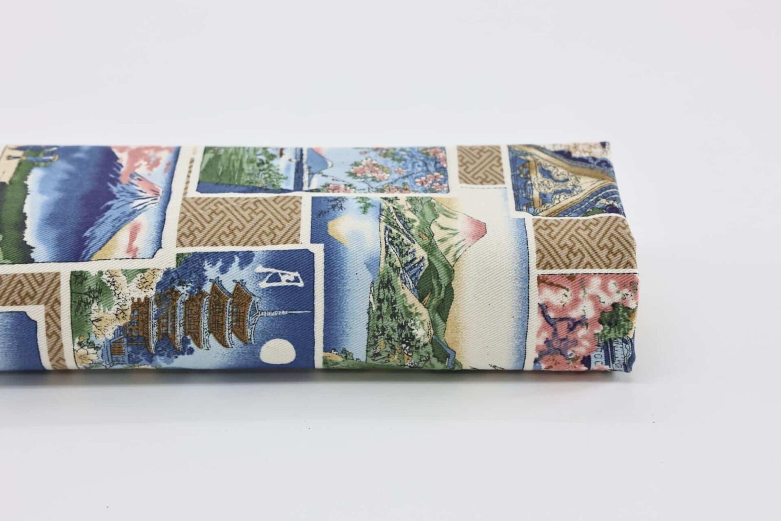 Japanese Fabric with colorful prints of Ukiyo-e art