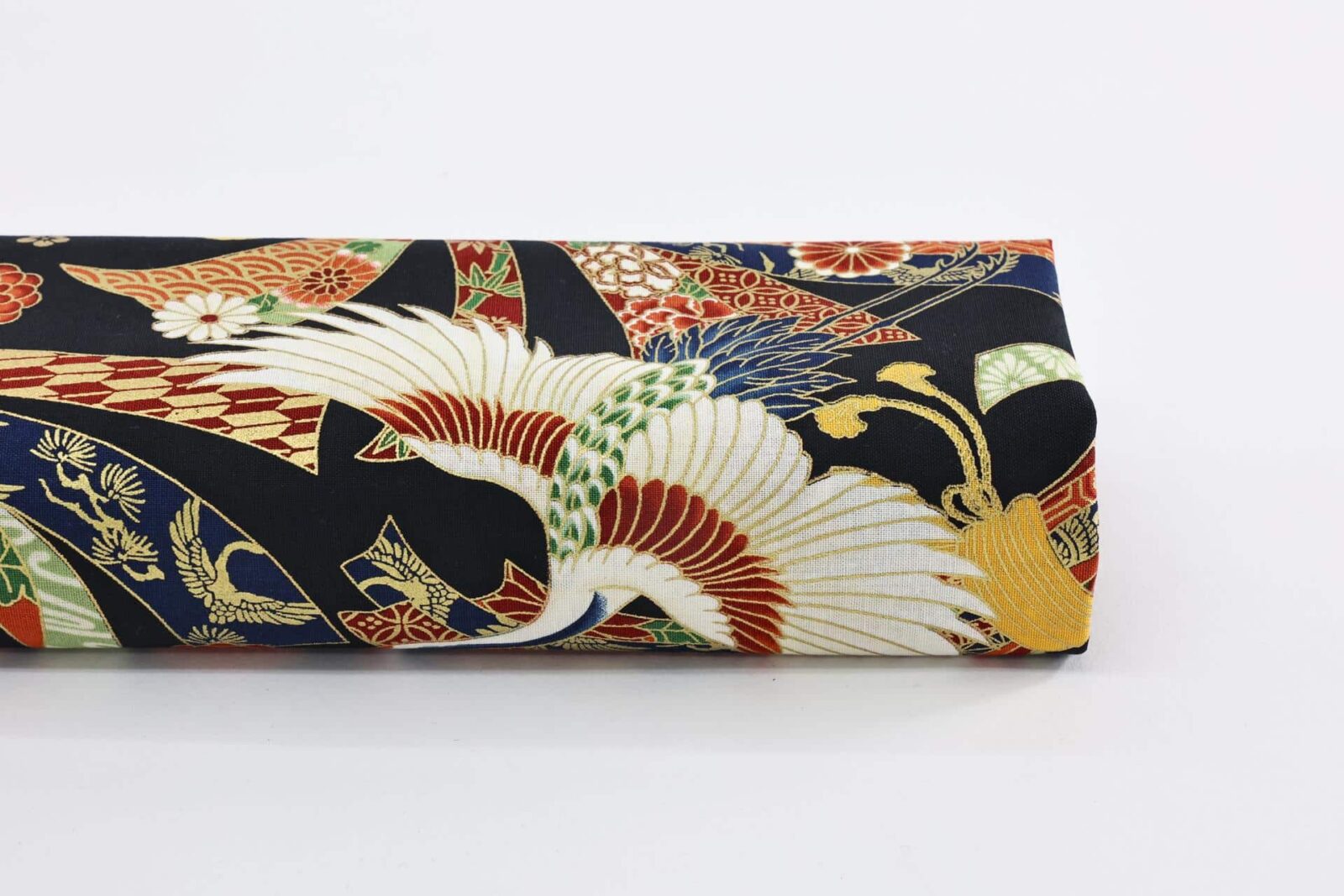 Japanese fabric cranes and Noshi black background