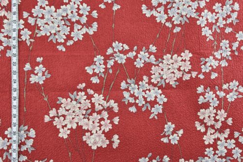 Red Japanese Sakura fabric