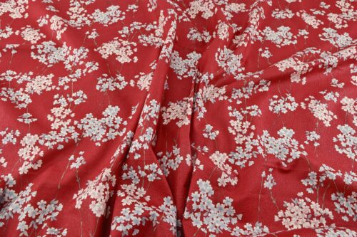 Red Japanese Sakura fabric