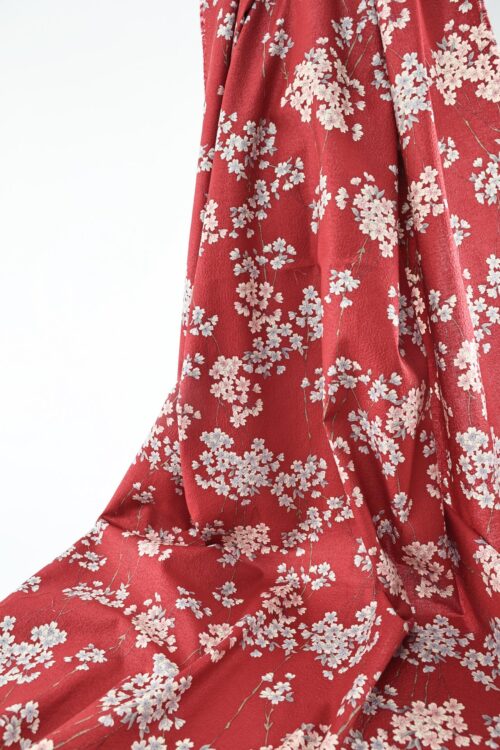 Red Japanese Sakura fabric