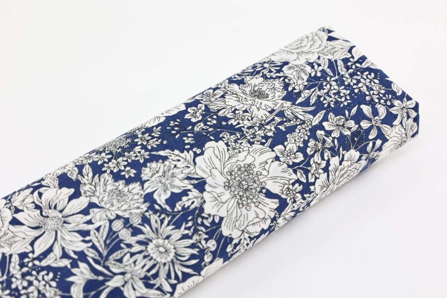 Japanese cotton lawn liberty-style navy blue