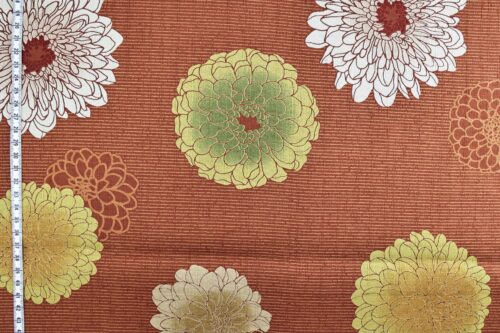 Japanese fabric Kobayashi chrysanthemum dobby orange