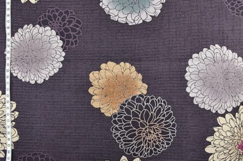 Japanese fabric Kobayashi chrysanthemum dobby purple