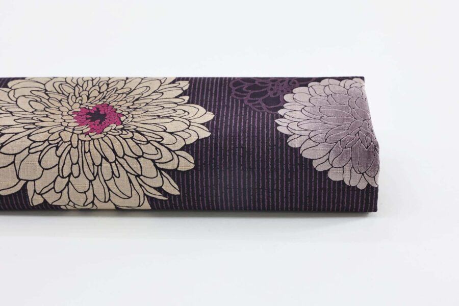 Japanese fabric Kobayashi chrysanthemum dobby purple