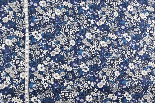 Japanese cotton lawn small flowers on navy blue