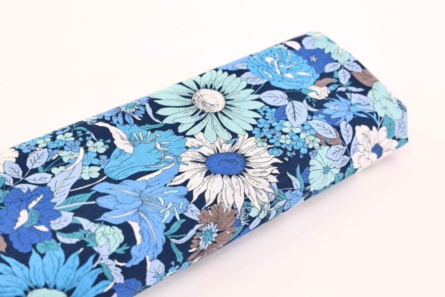 Liberty style blue and white colored lawn fabric
