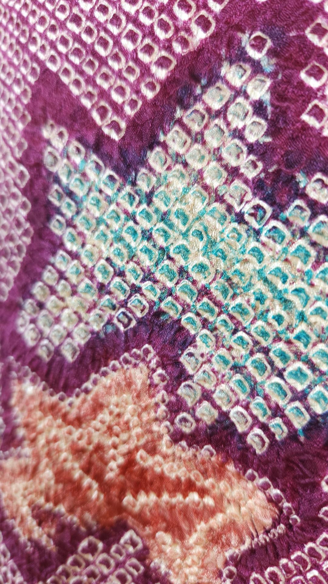 Aubergine Haori with Shibori maple leaves