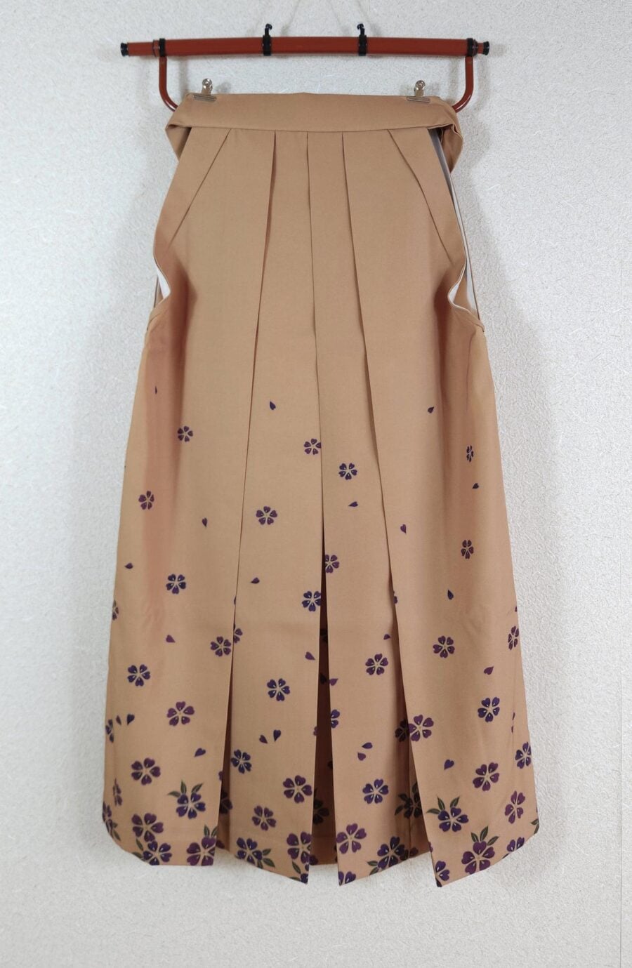 Beige hakama with purple sakura pattern