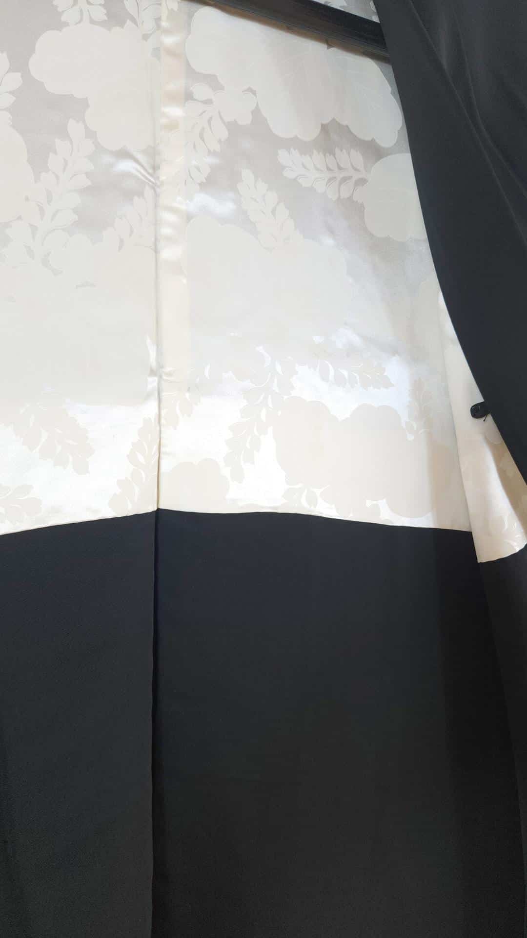 Black Haori embroidered with mandarin ducks