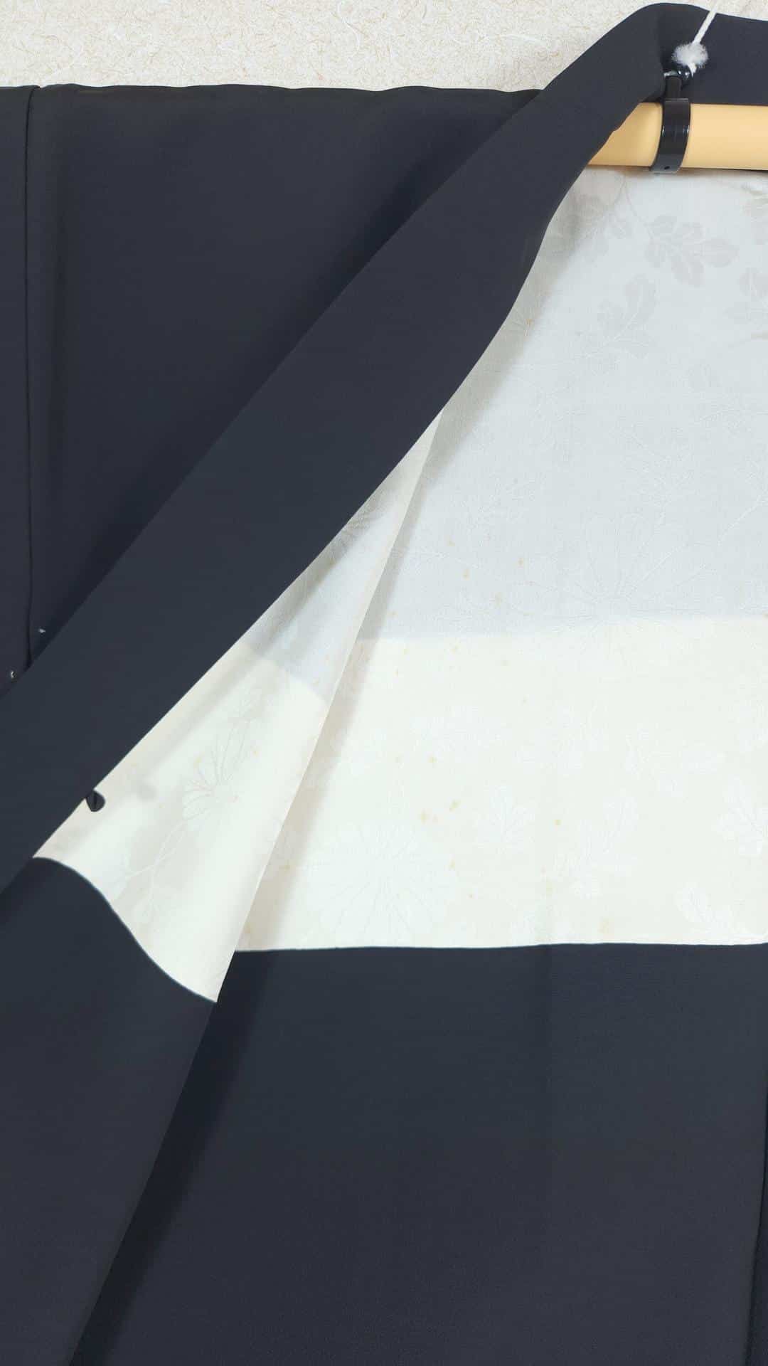 Black Haori with Hana Guruma motif