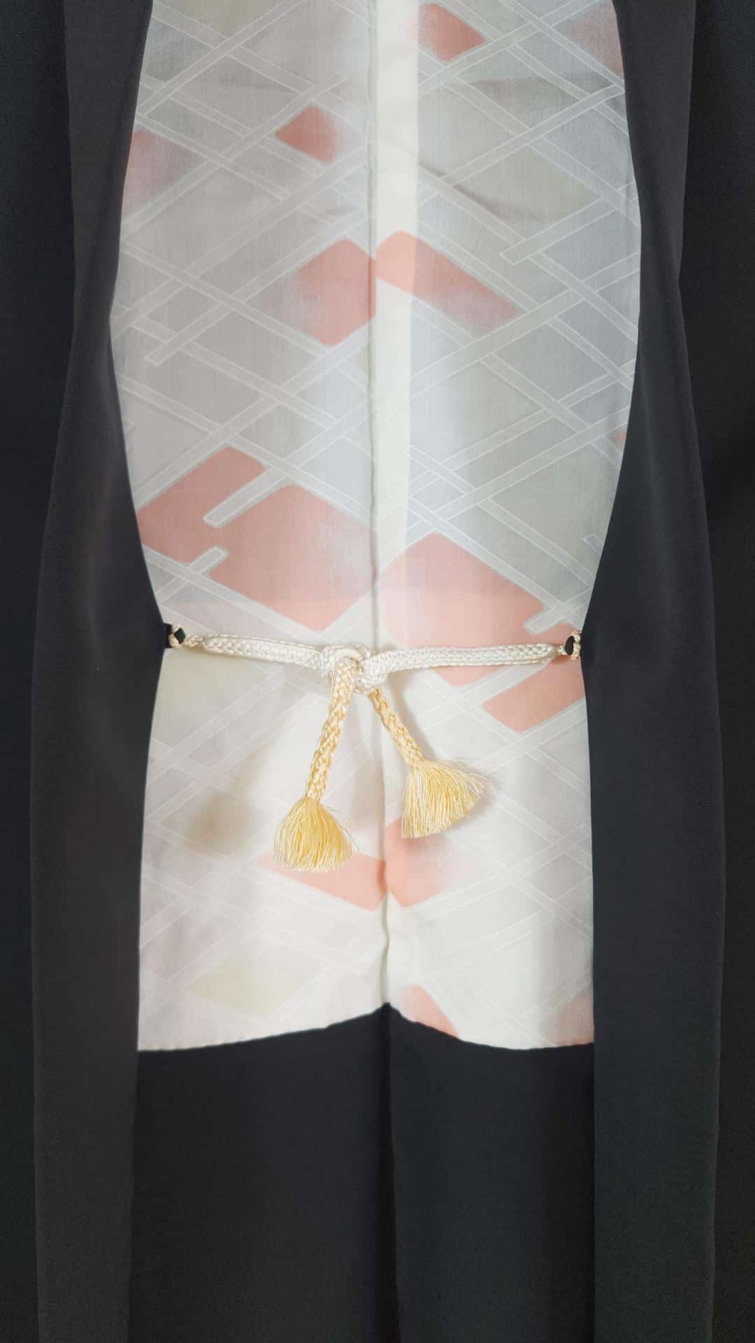 Black Haori with hand-painted flowers