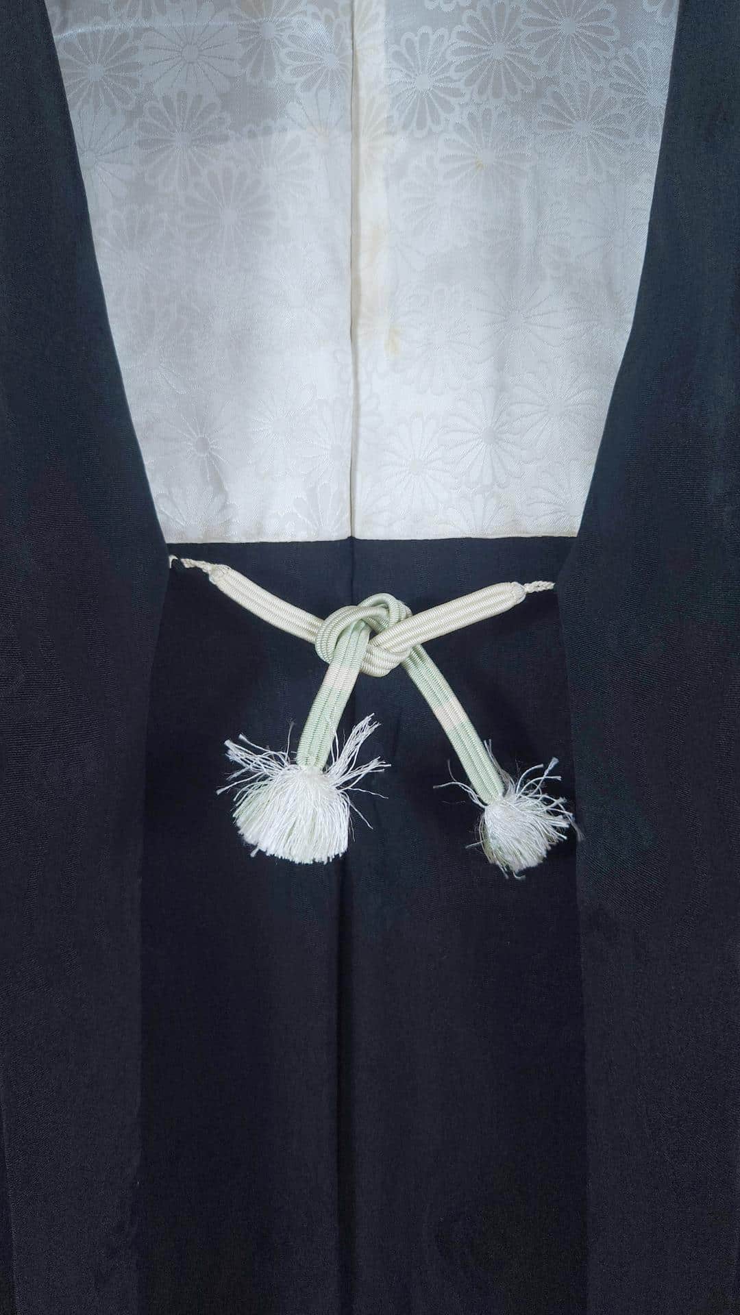 Black Haori with subtle wavy patterns