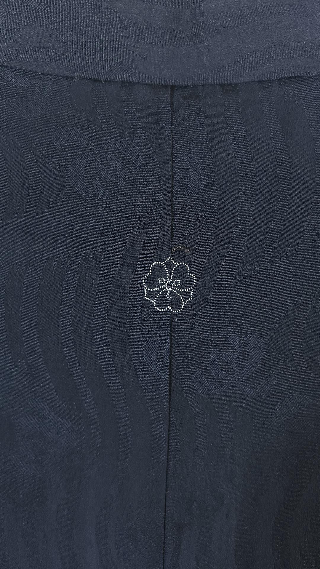 Black Haori with subtle wavy patterns