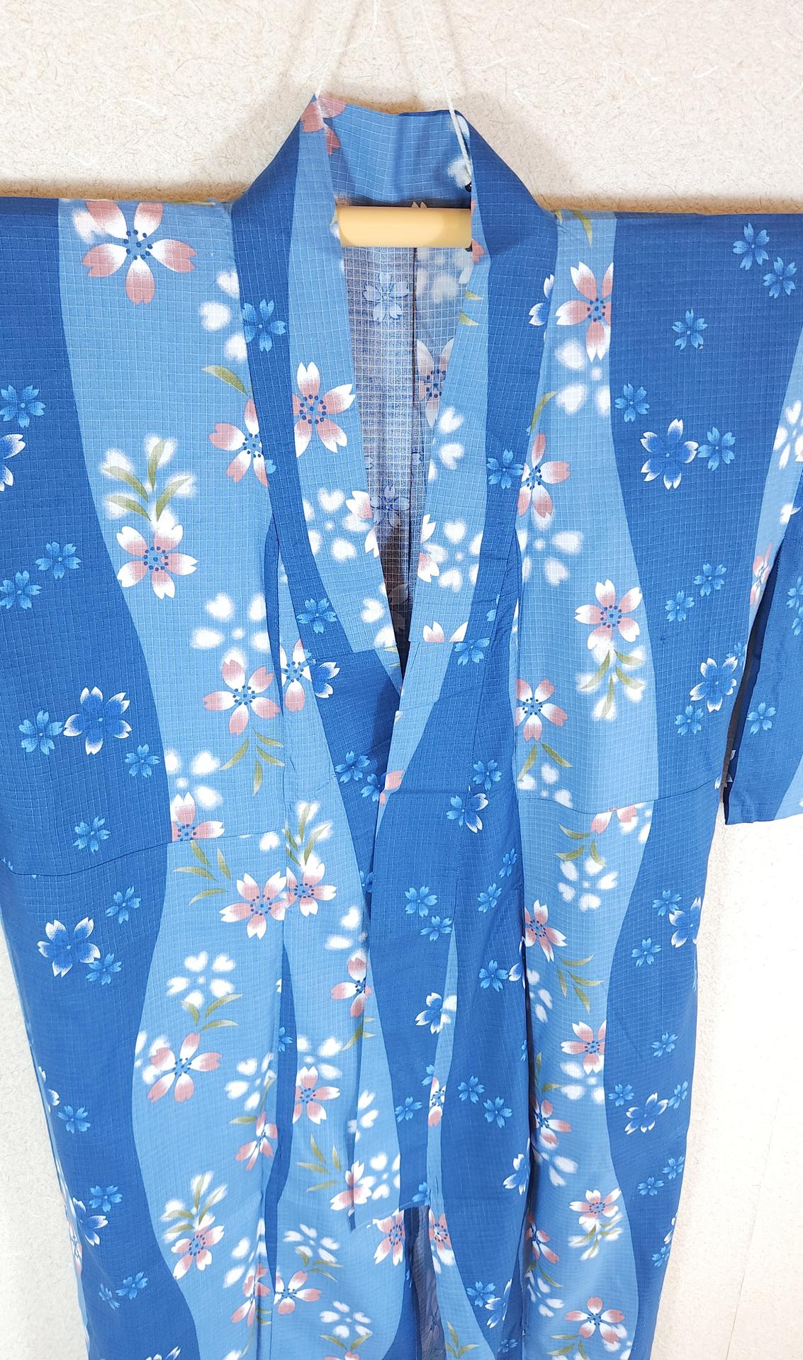 Blue Yukata with sakura flowers