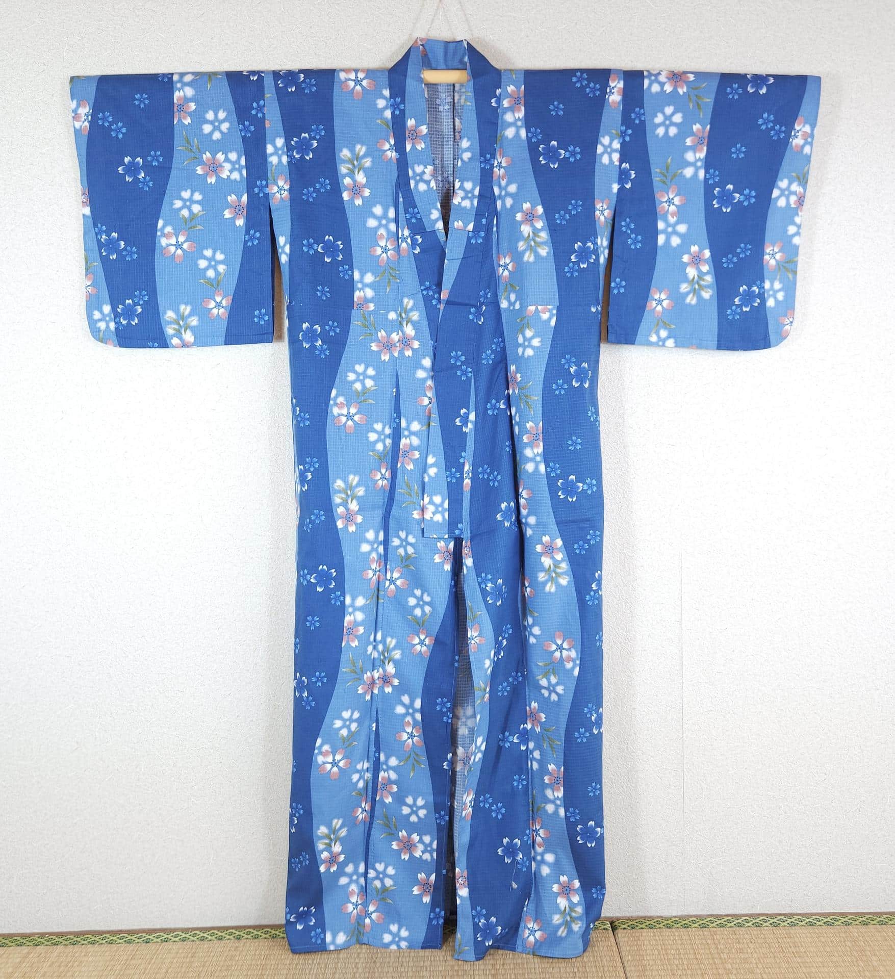 Blue Yukata with sakura flowers