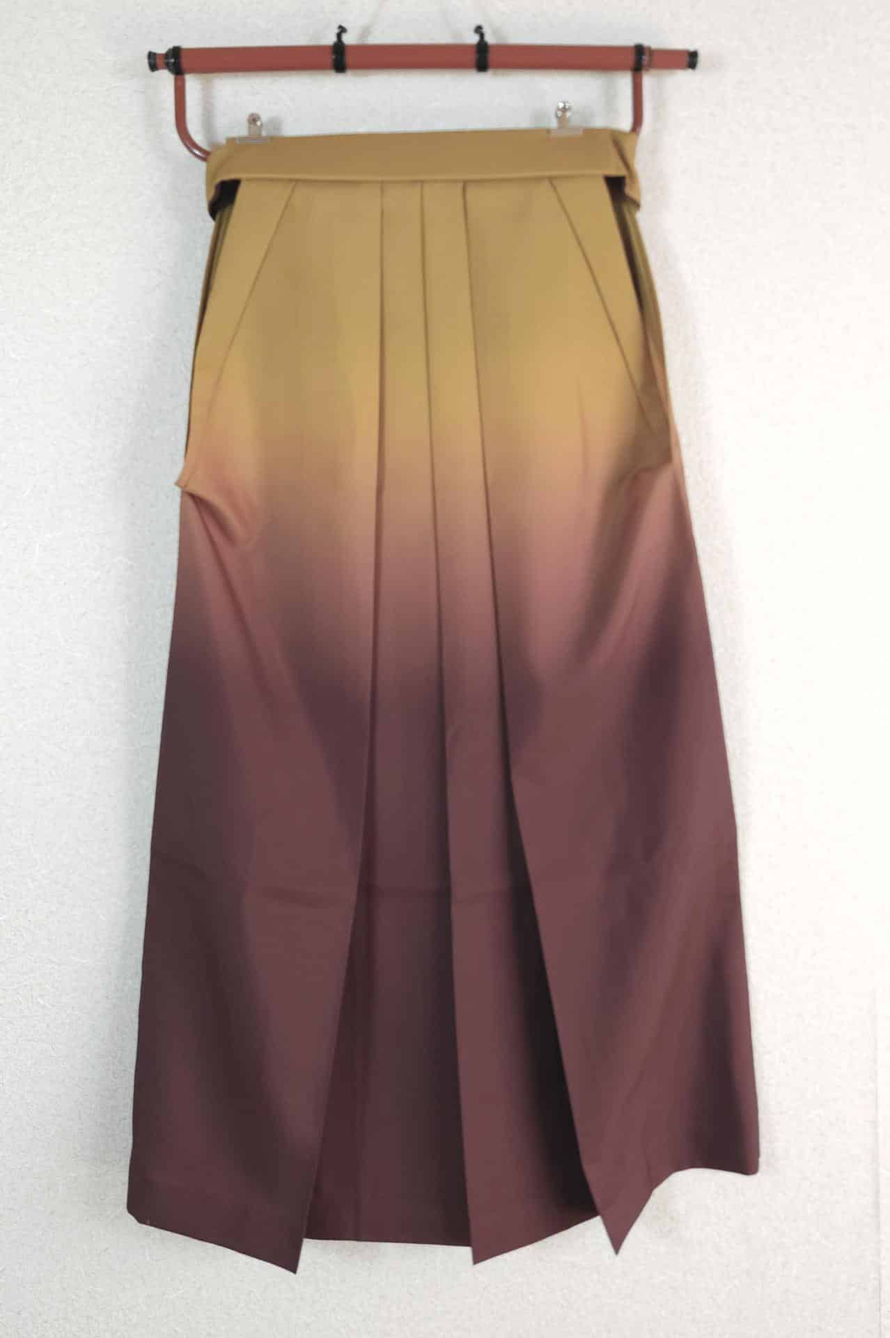 Elegant mustard to burgundy gradient hakama