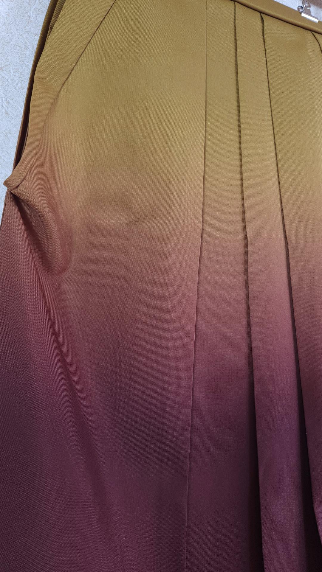 Elegant mustard to burgundy gradient hakama