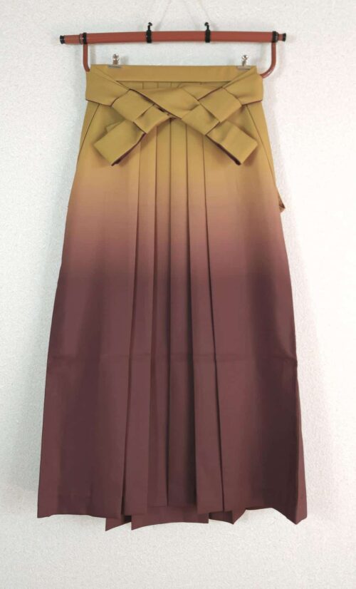 Elegant mustard to burgundy gradient hakama