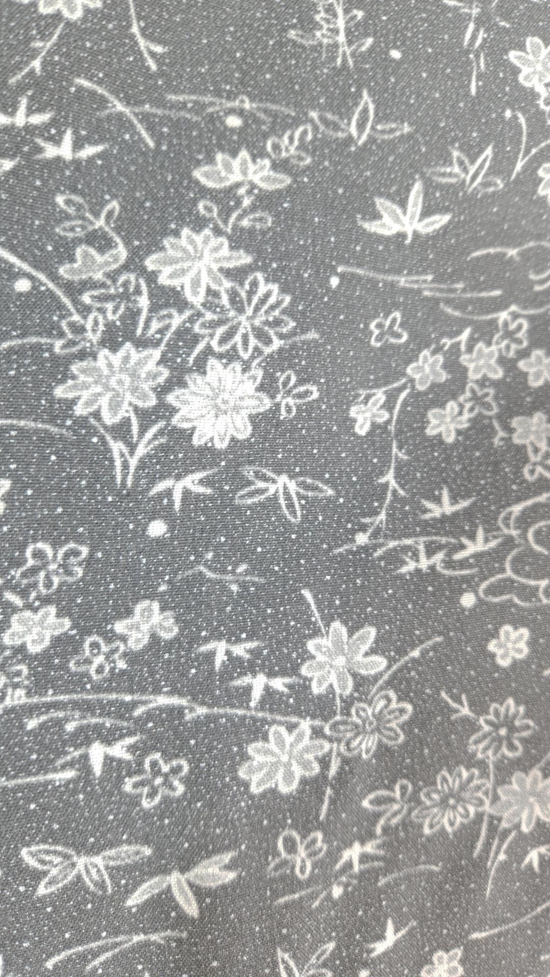 Gray Haori with white floral patterns