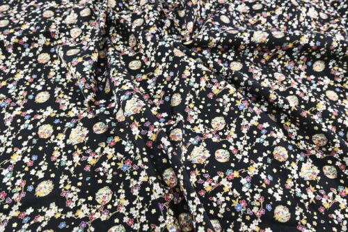 Japanese Fabric Ume and Hana Maru black background