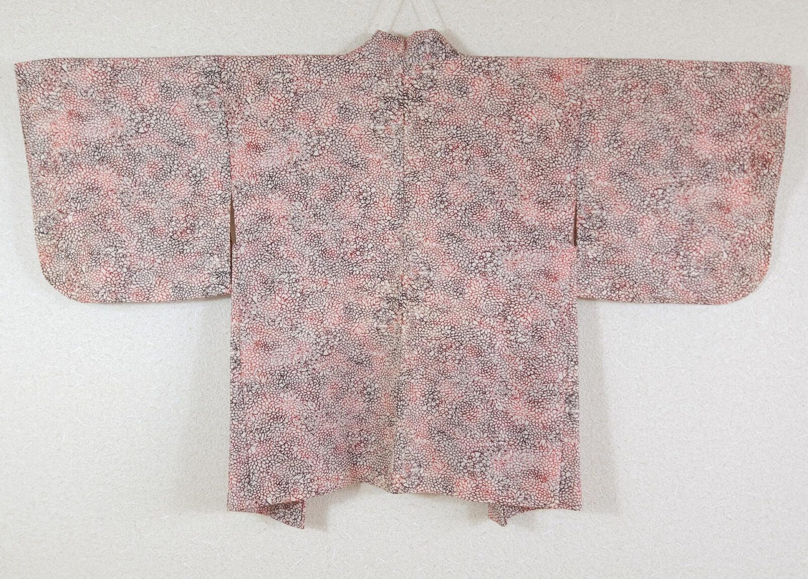 Japanese haori with red and black flowers