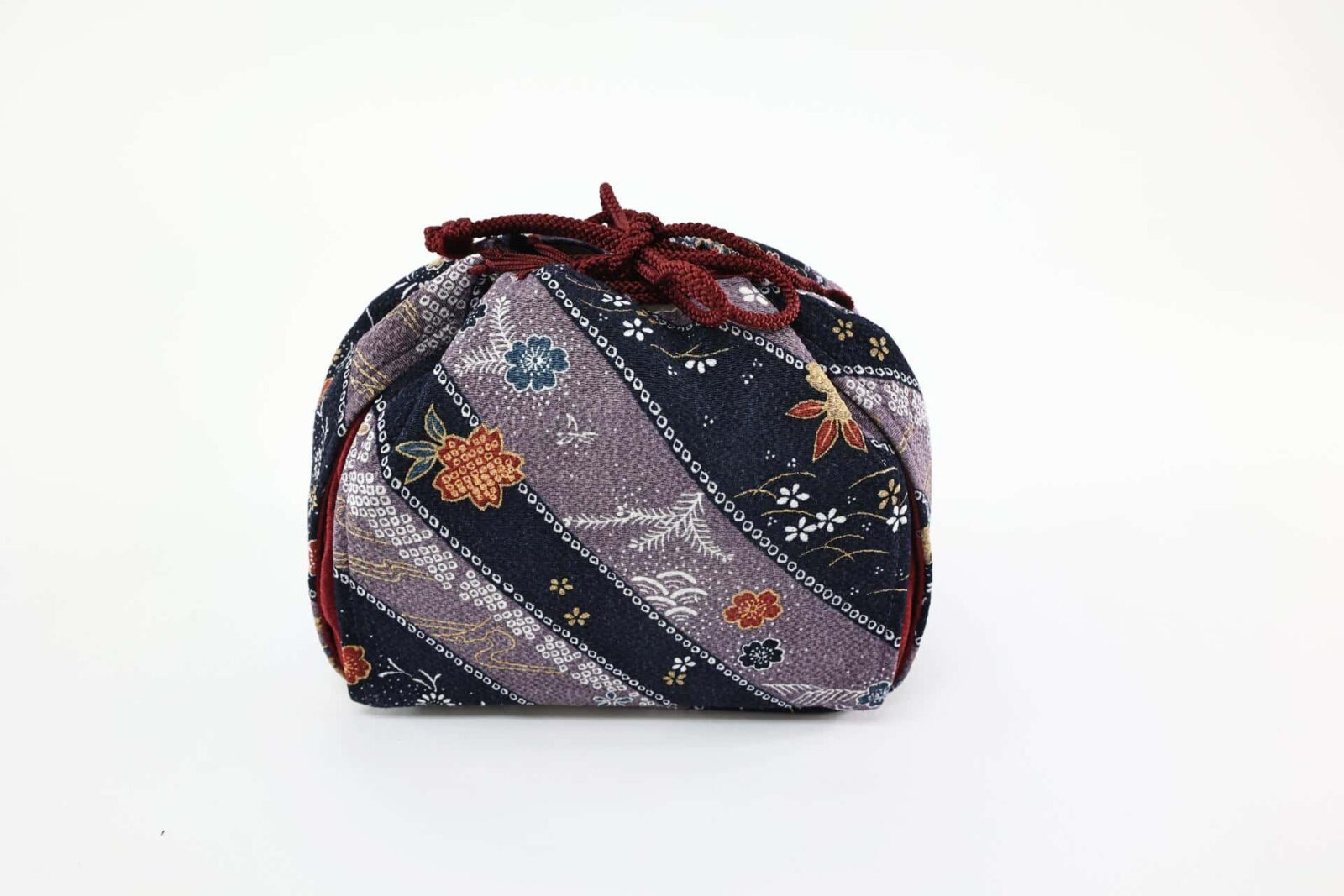 Kimono bag in floral chirimen fabric