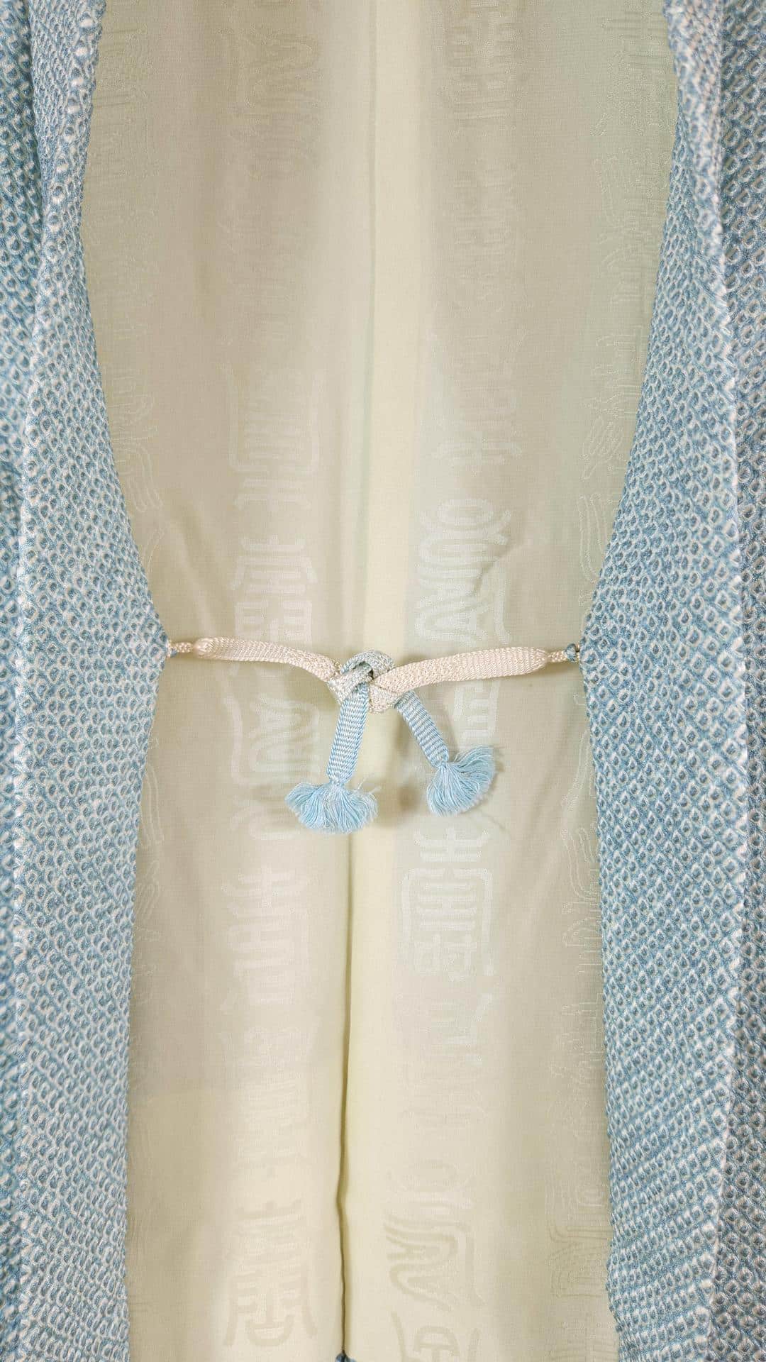 Light blue Haori with Shibori flowers