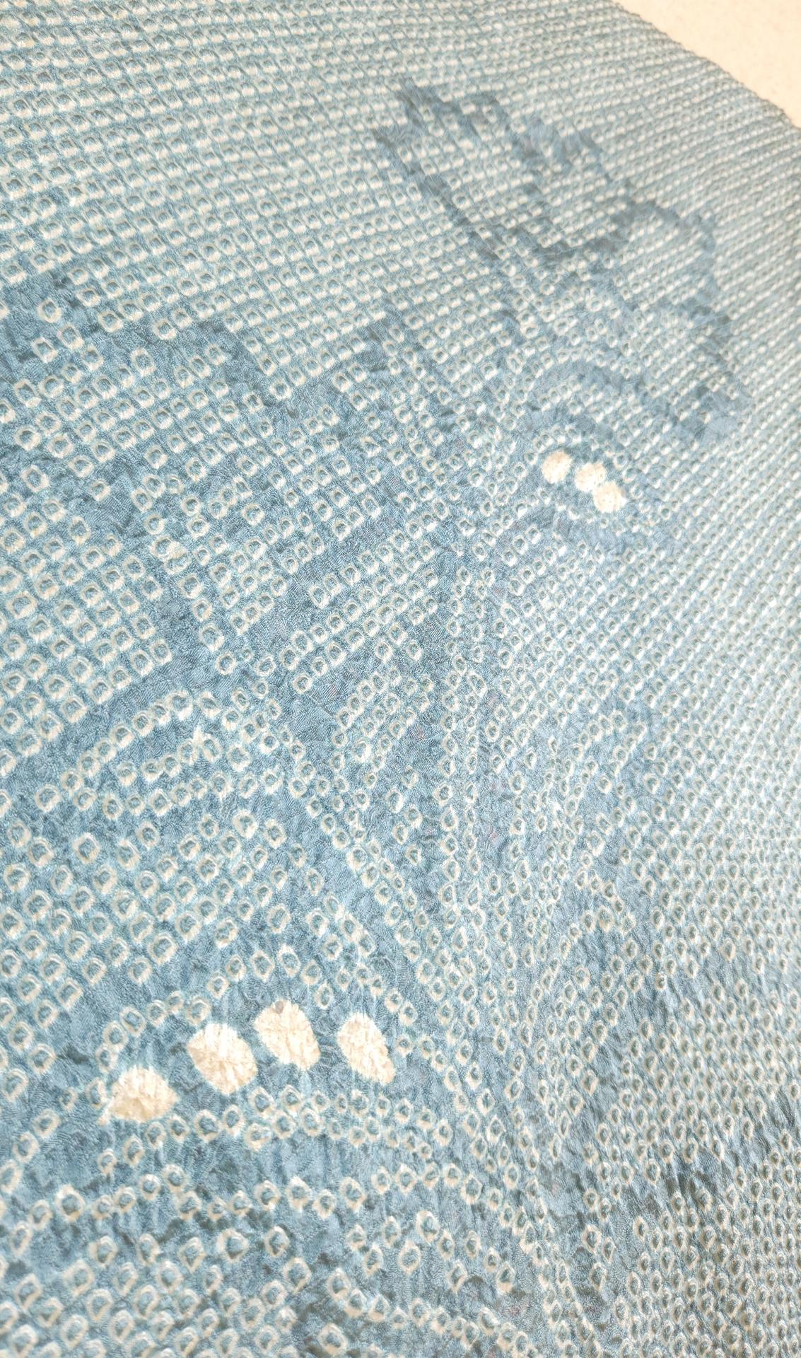 Light blue Haori with Shibori flowers