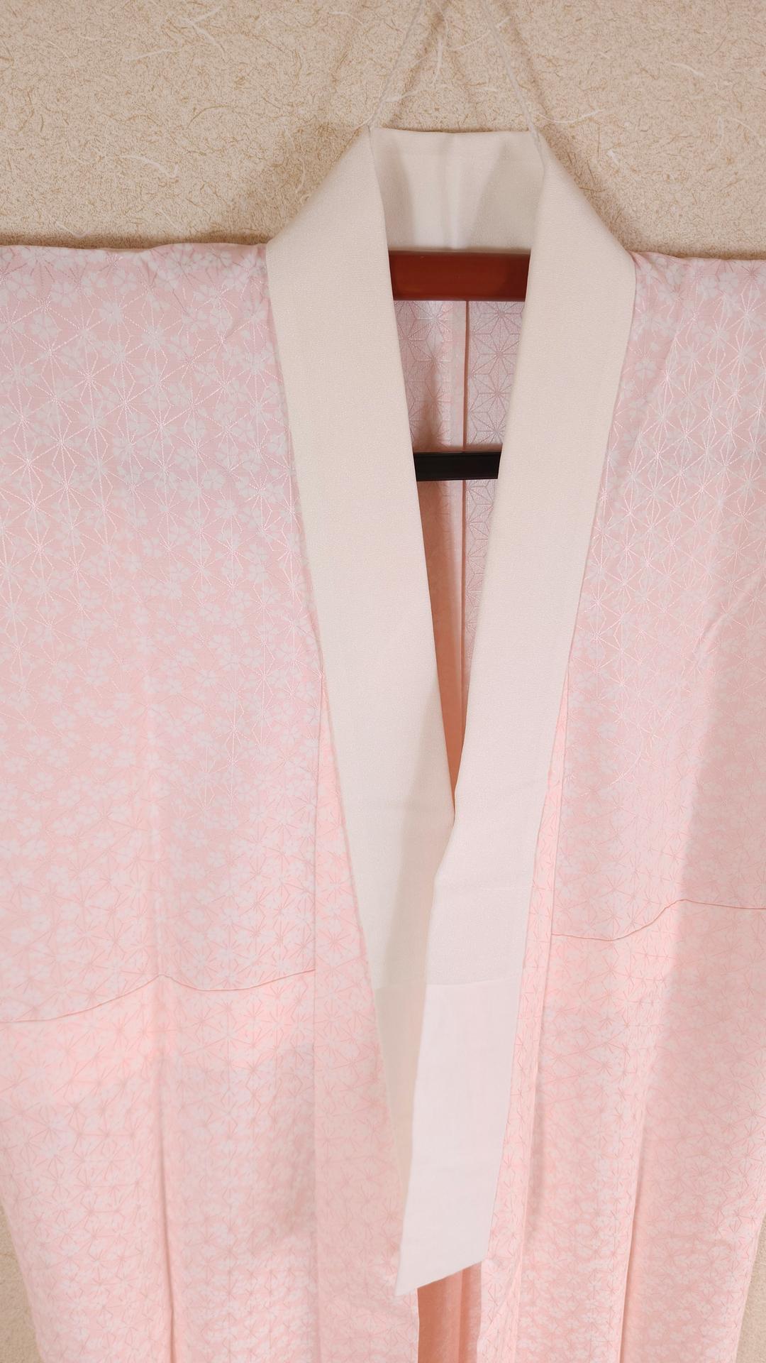 Nagajuban pink-colored Sakura and Asanoha