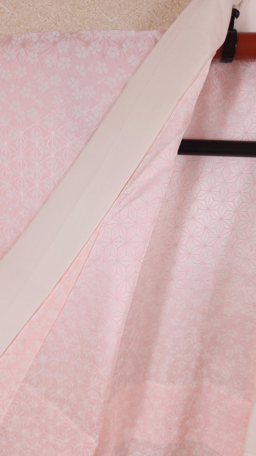 Nagajuban pink-colored Sakura and Asanoha