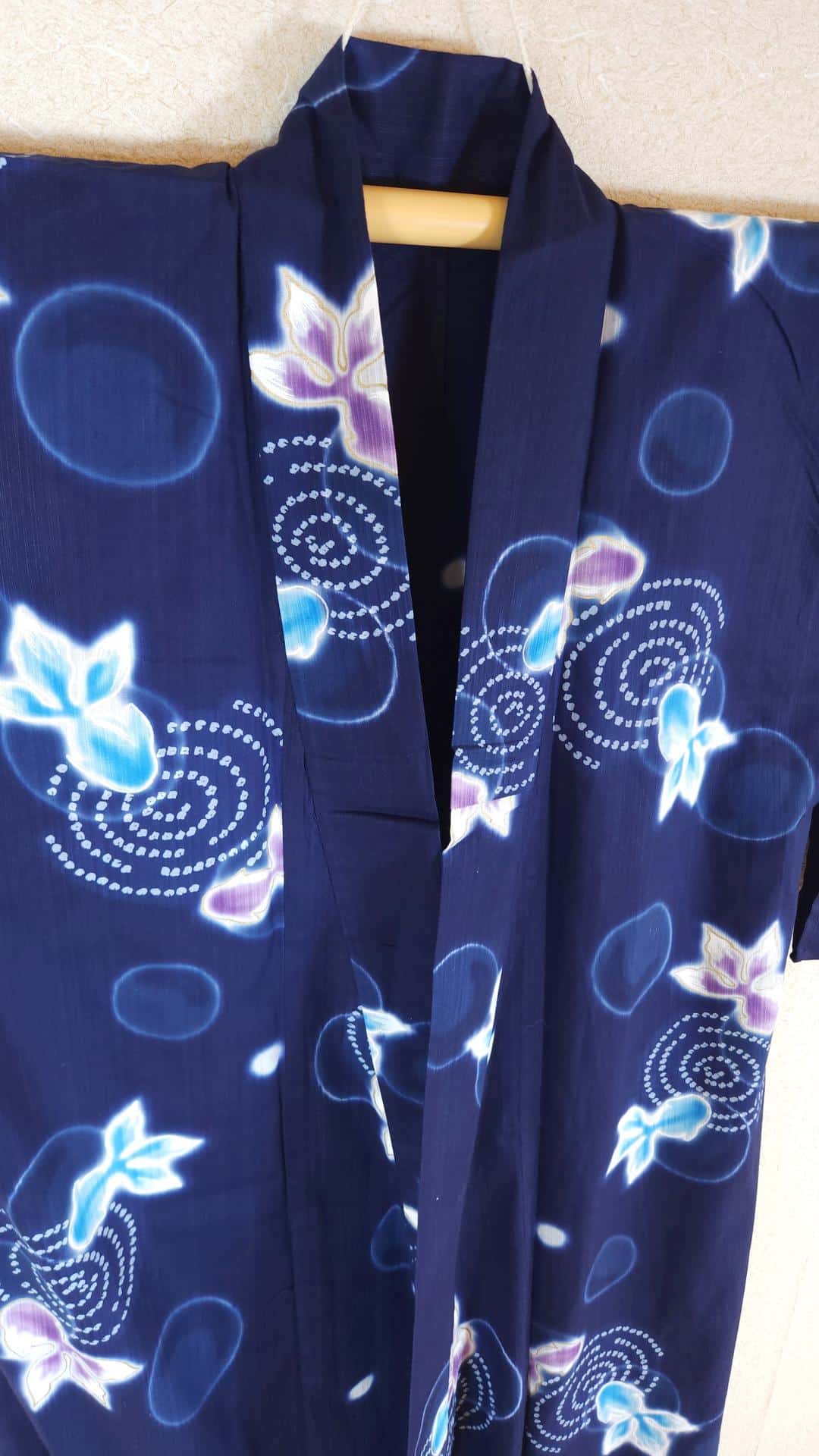 Navy blue Yukata with fish motif