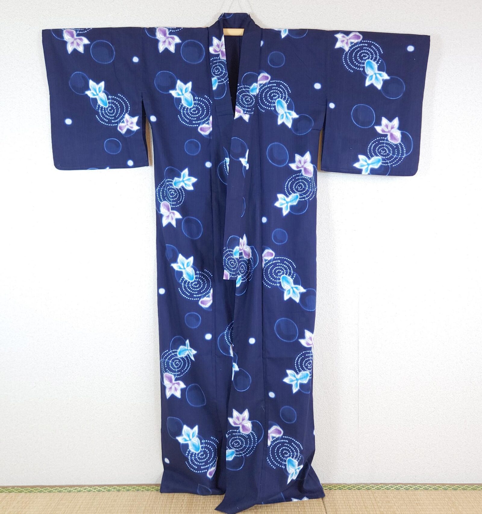 Navy blue Yukata with fish motif