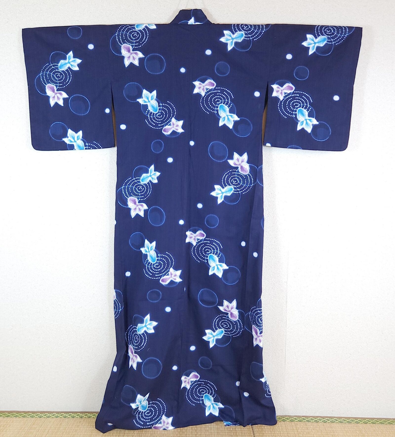 Navy blue Yukata with fish motif