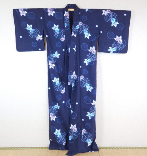 Navy blue Yukata with fish motif