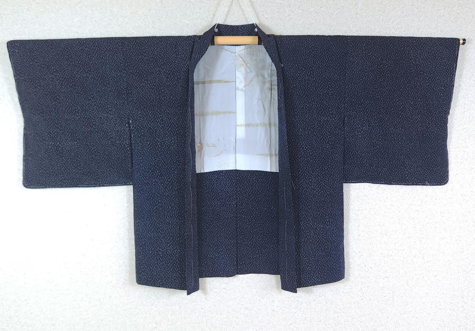 Navy blue haori with komon pattern