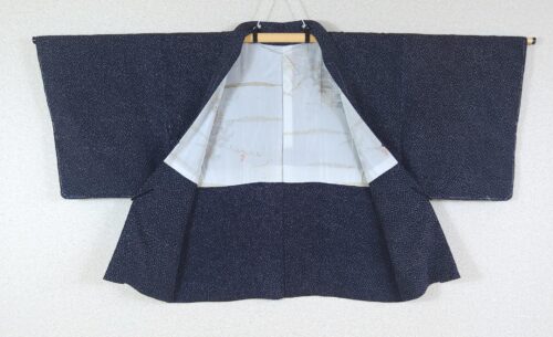 Navy blue haori with komon pattern